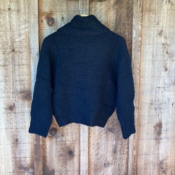 Leith Alpaca Blend Pullover Dolman Sleeve Ribbed Knit Turtleneck Sweater - Picture 3 of 8